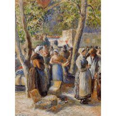 The Market in Gisors Painting Reproduction