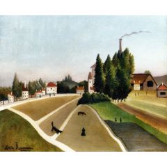 Landscape with Factory Painting Reproduction