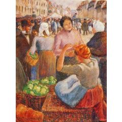 Marketplace, Gisors Painting Reproduction