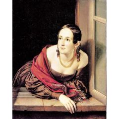 Woman at the Window Painting Reproduction