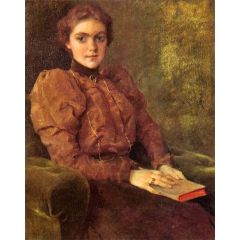 Mrs F. De Forest, A Lady in Brown Painting Reproduction
