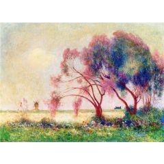 Tamarisk and Flowery Field Painting Reproduction