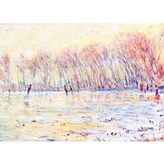 Skaters at Giverny Painting Reproduction