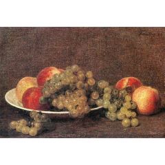 Peaches and Grapes Painting Reproduction