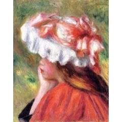 Head of a Girl, also known as Red Hat Painting Reproduction