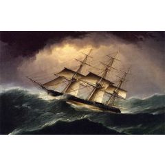 Clipper in a Heavy Sea Painting Reproduction