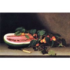 Still Life with Watermelon Painting Reproduction