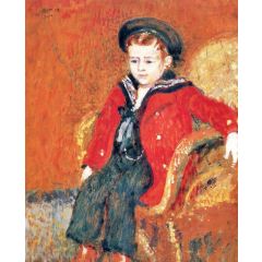 LIttle Boy with Red Coat Painting Reproduction