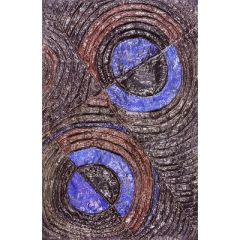 Relief Brown and Blue Painting Reproduction