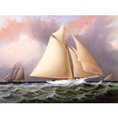 Yacht under Full Sail Painting Reproduction