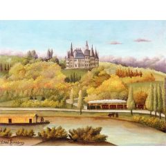Banks of the Marne, also known as Autumn, view of Damery-Boursault Painting Reproduction