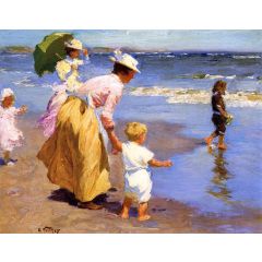 At the Beach Painting Reproduction