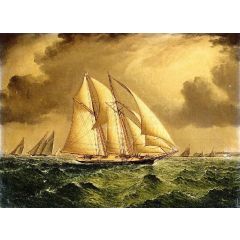 Schooners Racing off Sandy Hook Painting Reproduction
