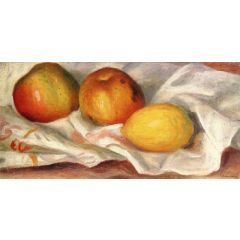 Two Apples and a Lemon Painting Reproduction