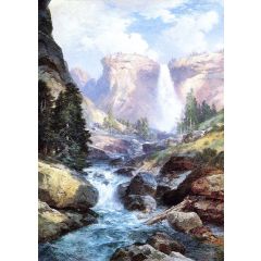 Waterfall in Yosemite Painting Reproduction