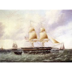American Brig off New York Painting Reproduction