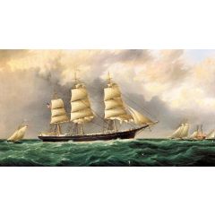 A Ship’s Portrait near Sandy Hook Painting Reproduction