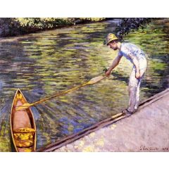 Boater Pulling on His Perissoire Painting Reproduction