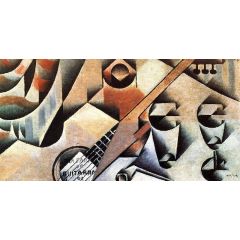 Guitar and Glasses, also known as Banjo and Glasses Painting Reproduction