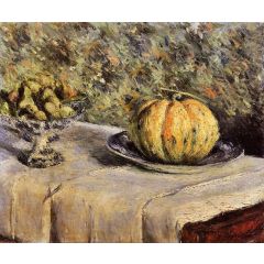 Melon and Bowl of Figs Painting Reproduction