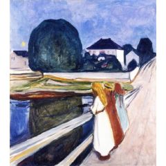 The Girls on the Bridge Painting Reproduction