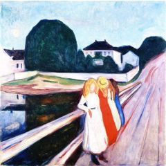 The Girls on the Bridge Painting Reproduction