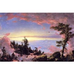 Above the Clouds at Sunrise Painting Reproduction