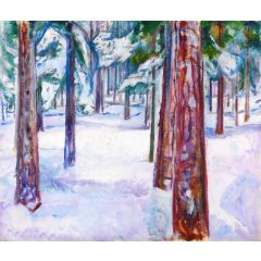 Forest in Snow Painting Reproduction