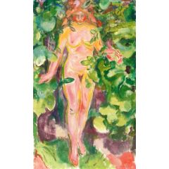 Female Nude in the Woods Painting Reproduction