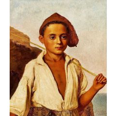 Portrait of a young fisher boy from Capri Painting Reproduction