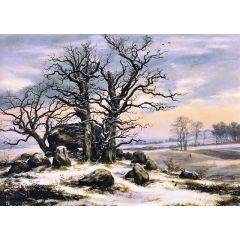 Megalith Grave near Vordingborg in Winter Painting Reproduction