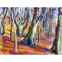 Elm Forest in Spring Painting Reproduction