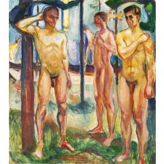 Naked Men in Landscape Painting Reproduction