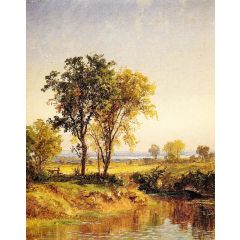 The Pond in Springtime Painting Reproduction