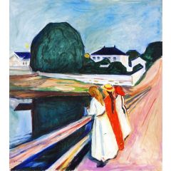 Girls on the Bridge(also known as At the Bridge) Painting Reproduction