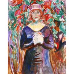 Model in the Garden Painting Reproduction