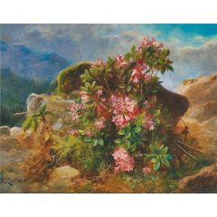 Alpine Flowers Painting Reproduction