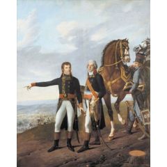 General Bonaparte and his chief of staff Berthier at the Battle of Marengo Painting Reproduction