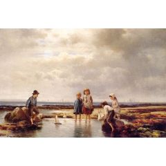 Little Sailors, Rockaway Beach Painting Reproduction