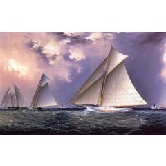 Mischief’ and ’Gracie’ America’s Cup Trial Race, 1881 Painting Reproduction