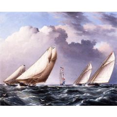 Yachts Rounding the Mark Painting Reproduction