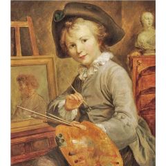 Portrait of a young boy as an artist Painting Reproduction