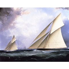 Puritan’ and ’Genesta’, America’s Cup 1885 Painting Reproduction