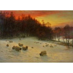 When the West with Evening Glows Painting Reproduction