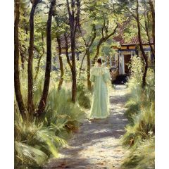 Marie in the Garden Painting Reproduction