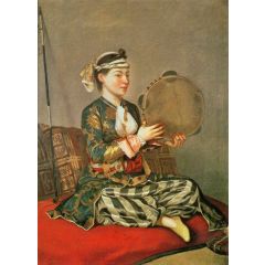 Turkish Woman with a Tambourine Painting Reproduction