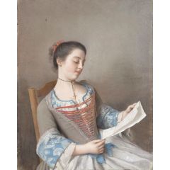 Girl Reading Painting Reproduction
