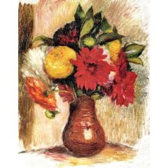 Bouquet of Flowers in an Earthenware Pitcher Painting Reproduction