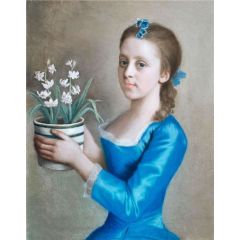 Portrait of a young girl, probably Caroline Russell Painting Reproduction