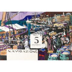 Study for a Ship Poster Painting Reproduction
